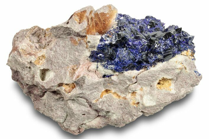 Azurite Crystal Cluster in Matrix - Morocco #253453